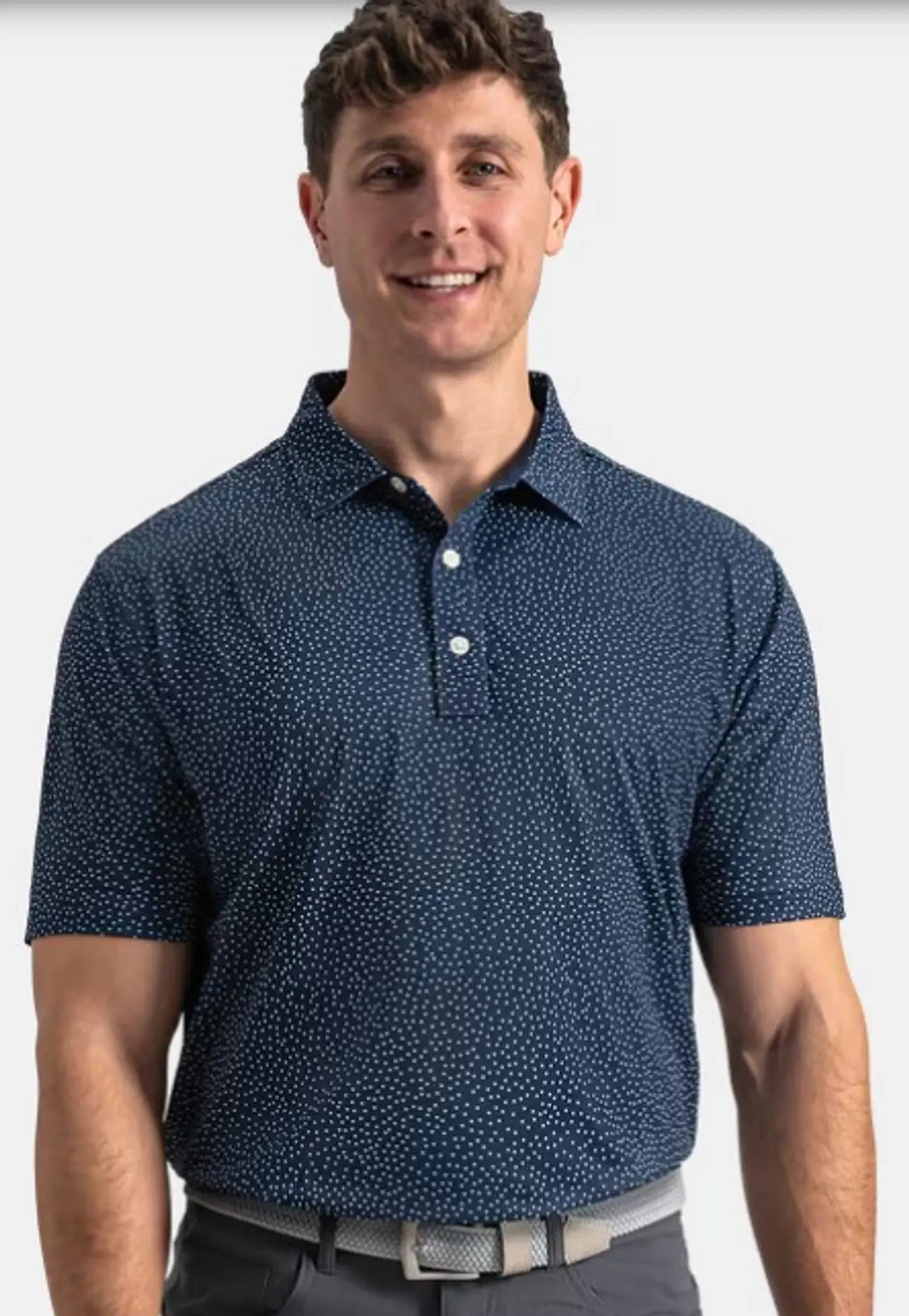 Polera de Pique con puntos dispersos Azul  2