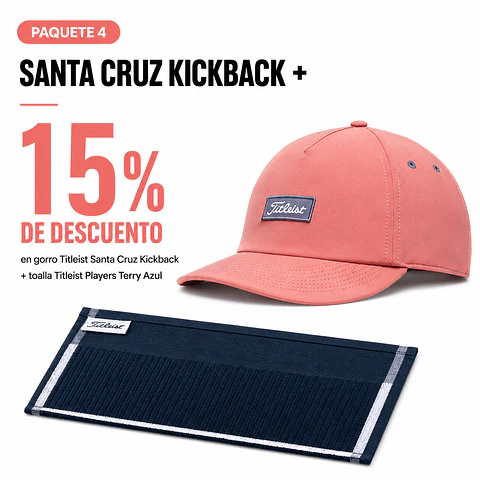 Pack 4: Gorro Titleist Santa Cruz Kickback + Toalla Players Terry Azul