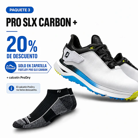Pack 3: Calcetines ProDry + 20% de descuento en Zapatillas FootJoy Pro SLX Carbon 