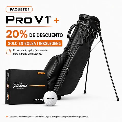 Pack 1: Titleist Pro V1 + 20% de descuento en bolsa LinksLegend