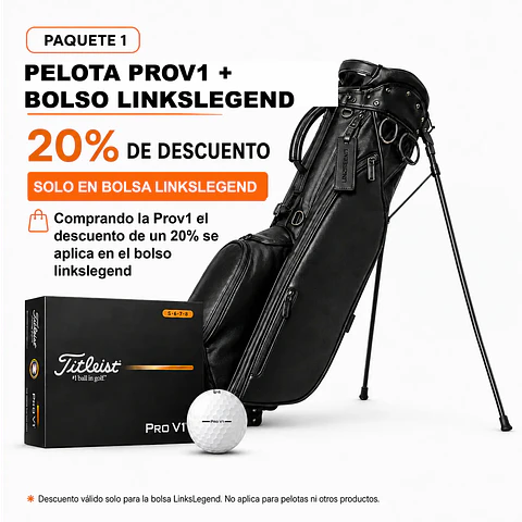 Pack 1: Titleist Pro V1 + 20% de descuento en bolsa LinksLegend