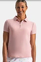 Polera Polo de mujer con botones de bucle rosa tiza  - Miniatura 1