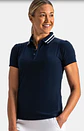 Polera Polo de mujer con botones de bucle Azul - Miniatura 1