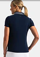 Polera Polo de mujer con botones de bucle Azul - Miniatura 2