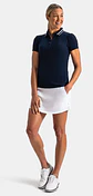 Polera Polo de mujer con botones de bucle Azul - Miniatura 3