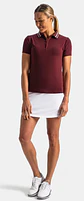 Polera Polo de mujer con botones de bucle burdeo - Miniatura 3