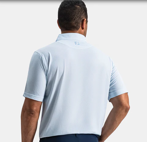 Polera Footjoy Pixel Geo TourLisle Blanco/Azul