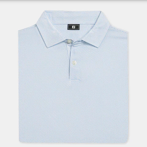 Polera Footjoy Pixel Geo TourLisle Blanco/Azul