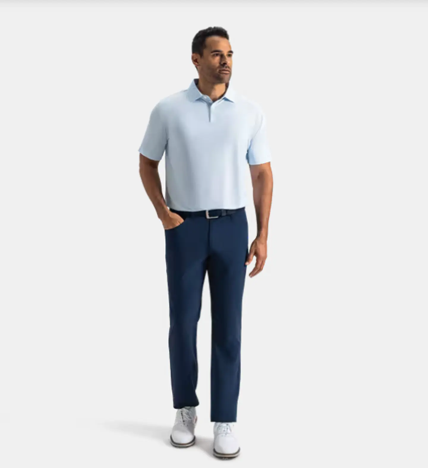Polera Footjoy Pixel Geo TourLisle Blanco/Azul 4