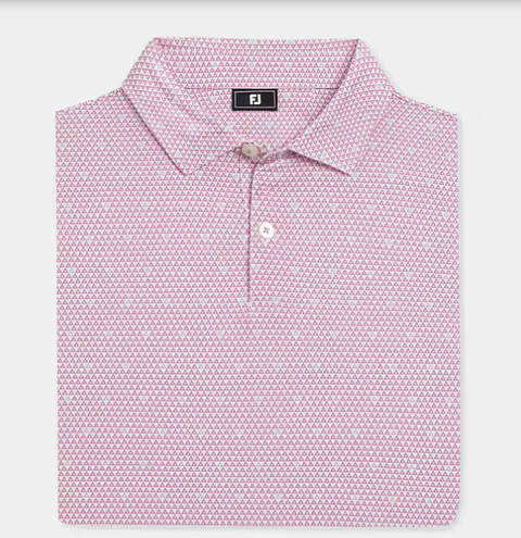 Polera FootJoy Order Geometric TourLisle Blanco/ Humo de orquídea / Brisa azul