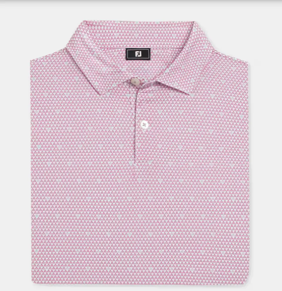 Polera FootJoy Order Geometric TourLisle Blanco/ Humo de orquídea / Brisa azul 1