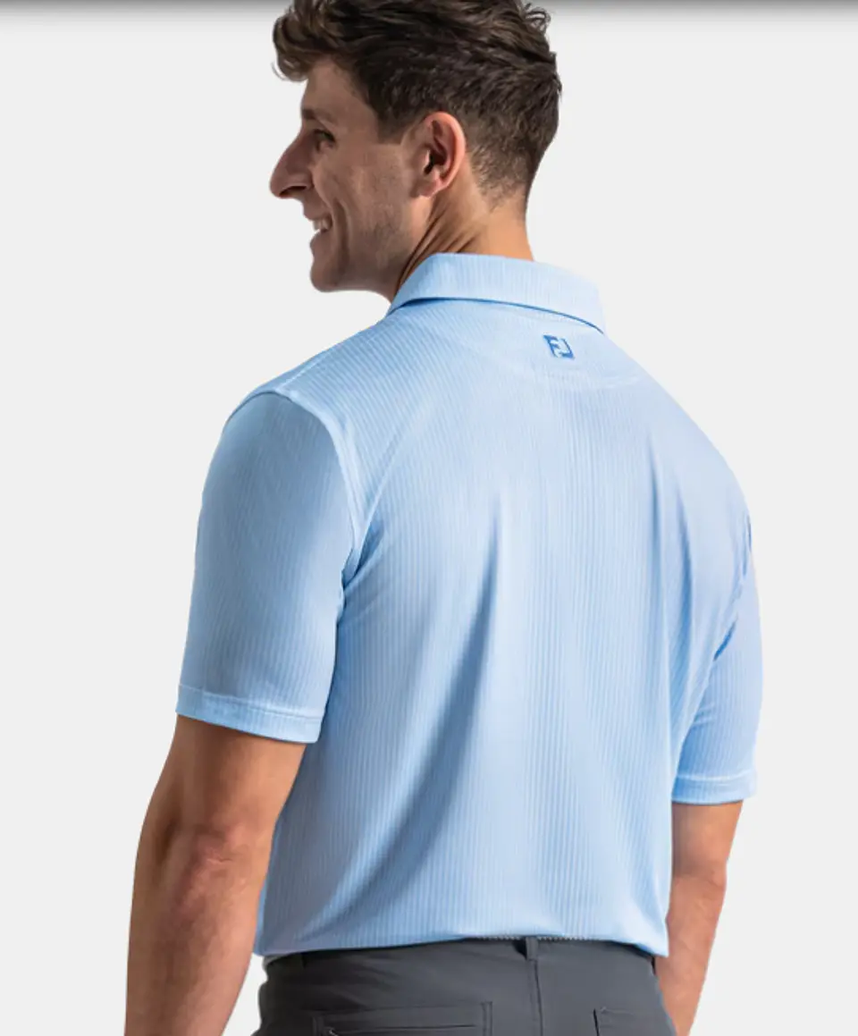 Polera FootJoy Tee Time TourLisle Blaco/ Celeste 3