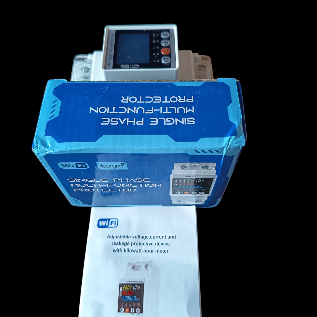 Regulador de voltaje digital 220 V. AC . 63 AH. Wifi para riel din 4