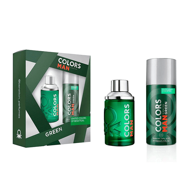 ESTUCHE COLORS MAN GREEN 100 ML + DEO