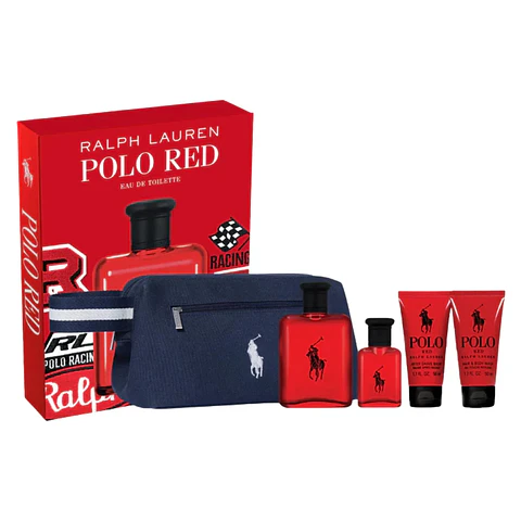 Set Gift Polo Red perfume de 125 + miniatura de 40 + after shave balm+ hair & body wash