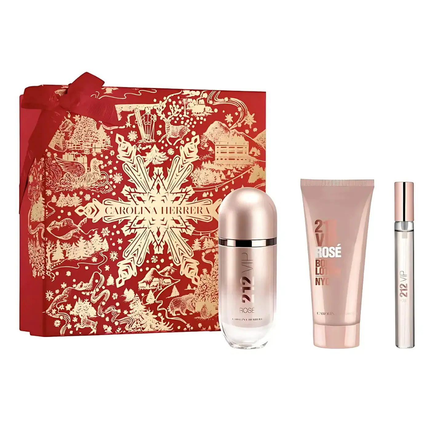 ESTUCHE 212 VIP ROSE EDP 80ML + BODY LOTION + 10ML 1