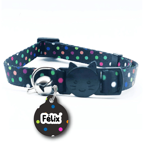 Placa de identificación + collar diseño FELIX