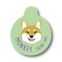 Placa de identificación diseño  MONKEY SHIBA INU