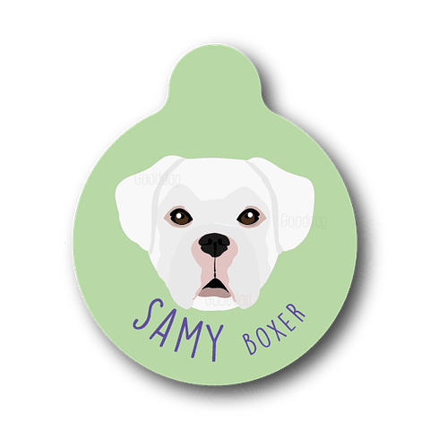 Placa de identificación diseño  SAMY BOXER
