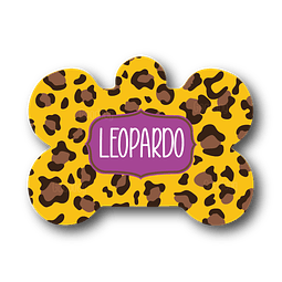 Placa de identificación diseño  LEOPARDO