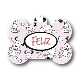 Placa de identificación diseño  FELIZ SNOOPY