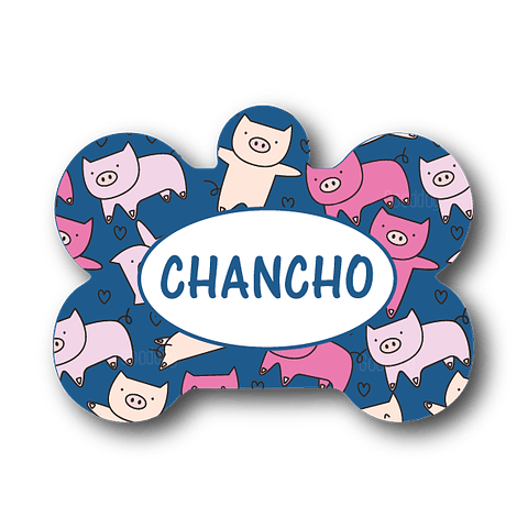 Placa de identificación diseño  CHANCHO