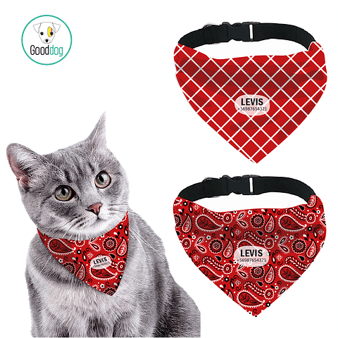 Bandana reversible para gato diseño LEVIS