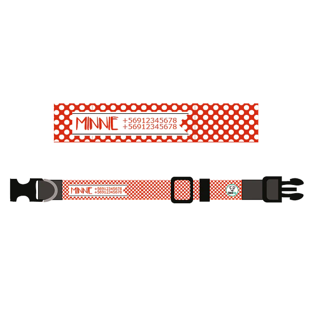 Collar de identificación para perro diseño MINNIE