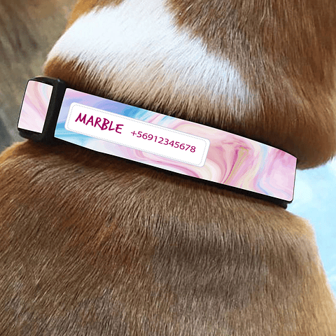 Collar de identificación para perro diseño MARBLE