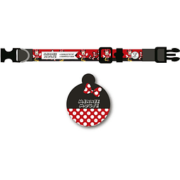 Placa de identificación + collar diseño MINNIE MOUSE