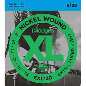 Set Cuerdas Guitarra Eléctrica EXL130 Extra Super Light 8-38 DADDARIO