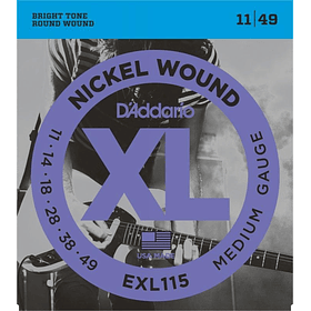 Set Cuerdas Guitarra Eléctrica EXL115 Medium 11-49 DADDARIO