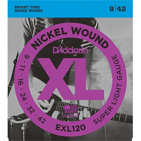 Set Cuerdas Guitarra Eléctrica EXL120 Super Light 9-42 DADDARIO