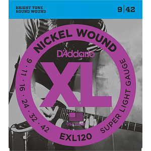 Set Cuerdas Guitarra Eléctrica EXL120 Super Light 9-42 DADDARIO