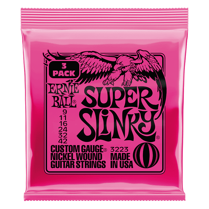 Pack 3 - Set Cuerdas Guitarra Eléctrica Ernie Ball 3223 Super Slinky 9-42 ERNIE BALL 1