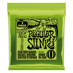 Pack 3 - Set Cuerdas Guitarra Eléctrica 3221 Regular Slinky 10-46 ERNIE BALL