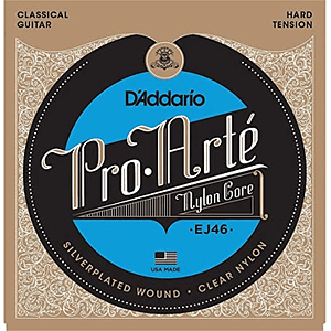 Set de Cuerdas de Guitarra Clásica Nylon EJ46 Pro Arte Tensión Alta DADDARIO