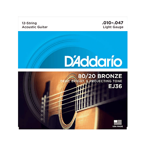 Set de 12 cuerdas de Guitarra Acústica EJ36 DADDARIO