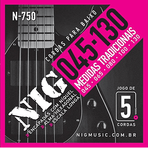 Set de cuerdas N-750 para Bajo Eléctrico de 5 cuerdas 45-130 NIG STRINGS