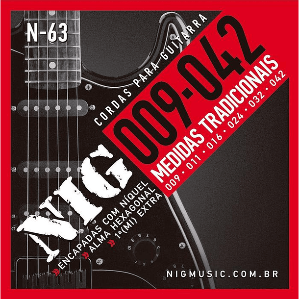 Set de cuerdas N-63 para Guitarra Eléctrica 9-42