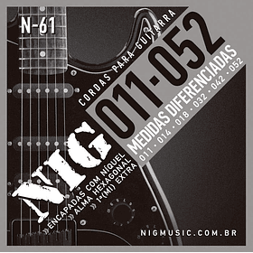 Set de cuerdas N-61 para Guitarra Eléctrica 11-52 NIG STRINGS