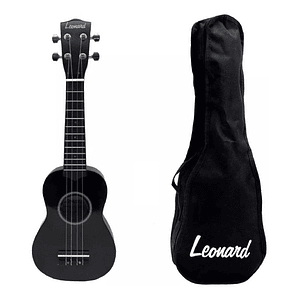 Ukelele Soprano Leonard Negro + Funda LEONARD