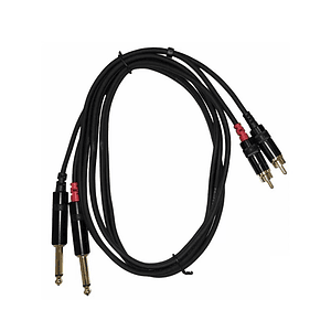 Cable estéreo 2RCA a 2Plug TS de 1.5 metros REAN BY NEUTRIK