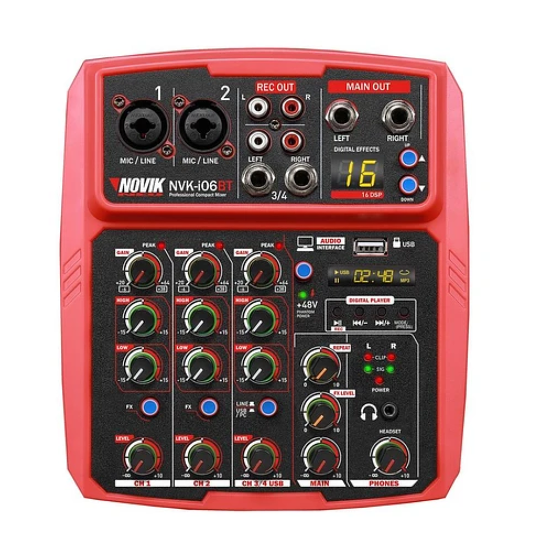 Consola Mixer NVK-i06 6CH 2Pre Con FX y USB NOVIK  1
