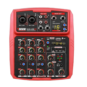 Consola Mixer NVK-i06 6CH 2Pre Con FX y USB NOVIK 