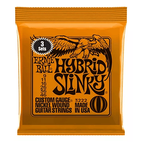 Pack 3 Set de Cuerdas Guitarra Eléctrica 3222 Hydrid Slinky 09-46 ERNIE BALL
