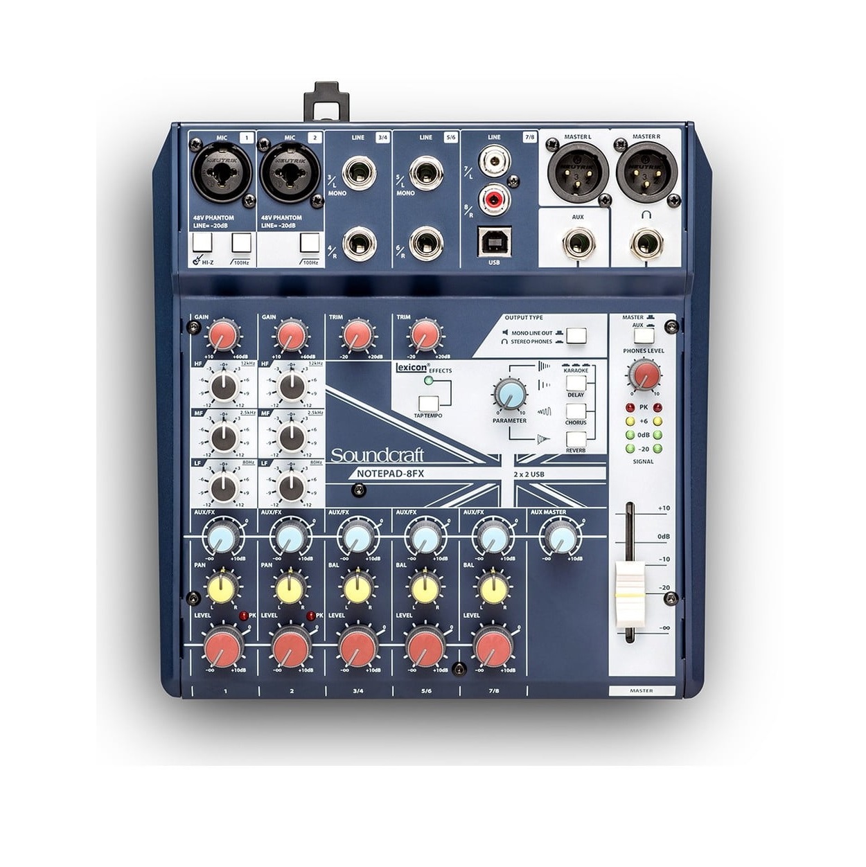 Consola Mixer Notepad-8FX 8CH 2Pre Con FX y USB SOUNDCRAFT
