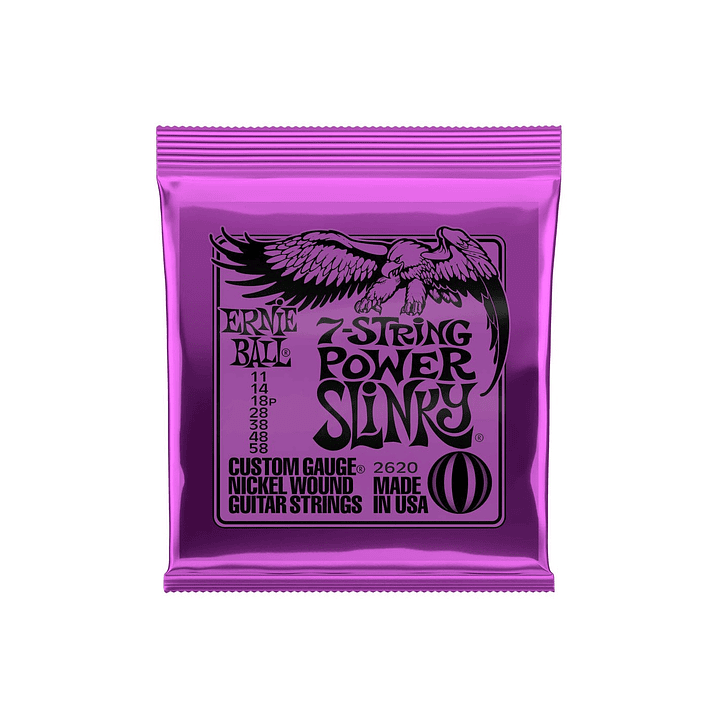 Set de Cuerdas Guitarra Eléctrica 7 Strings Power Slinky 2620 ERNIE BALL 1