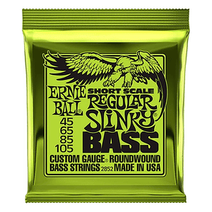 Set de Cuerdas Bajo Escala Corta 4 Cuerdas 2852 Short Scale Regular Slinky 45-105 ERNIE BALL