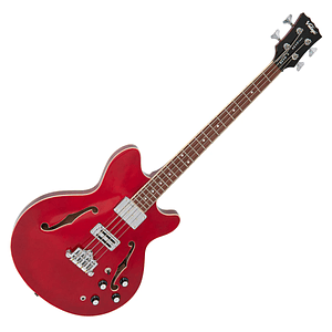 Bajo REVO Series Semi-Acoustic Bass Guitar Cherry Red VINTAGE 